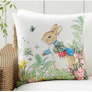 Pottery Barn Easter Peter Rabbit Indoor/Outdoor Pillow 20X20"